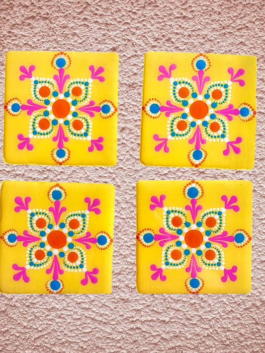 Hand Painted Coaster Set