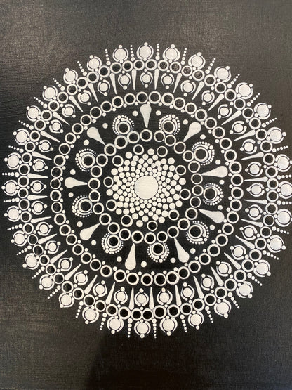 12 inch Dot Mandala on MDF base