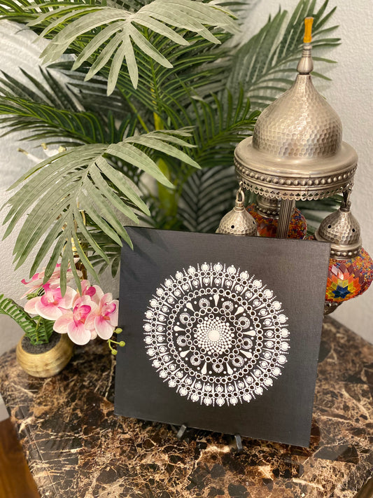 12 inch Dot Mandala on MDF base