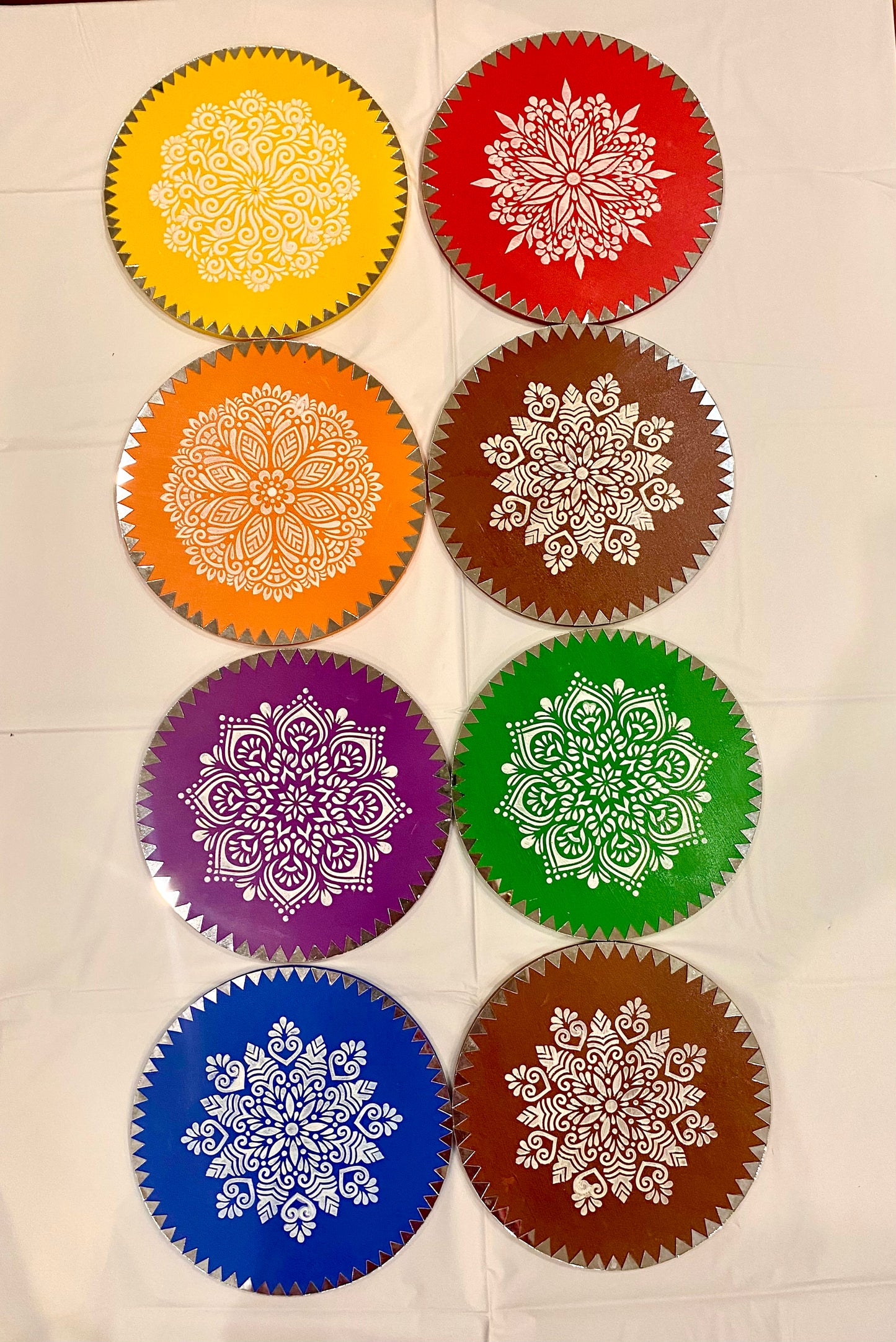 Hand Painted 8 inch Mandala Wall Art (Multiple Options)