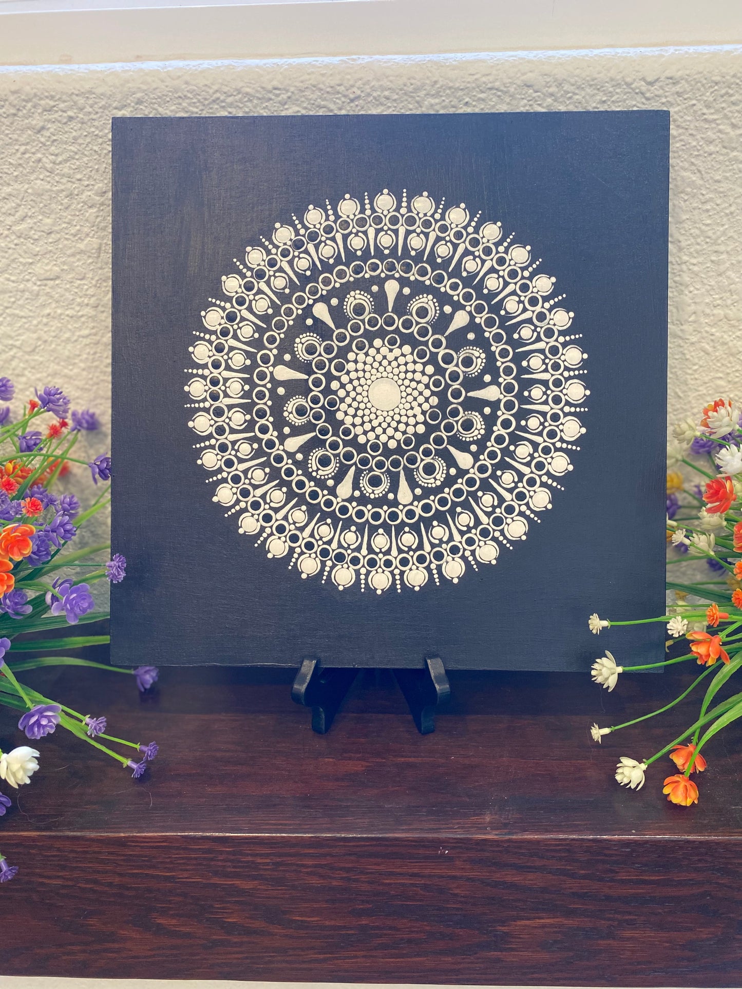 12 inch Dot Mandala on MDF base