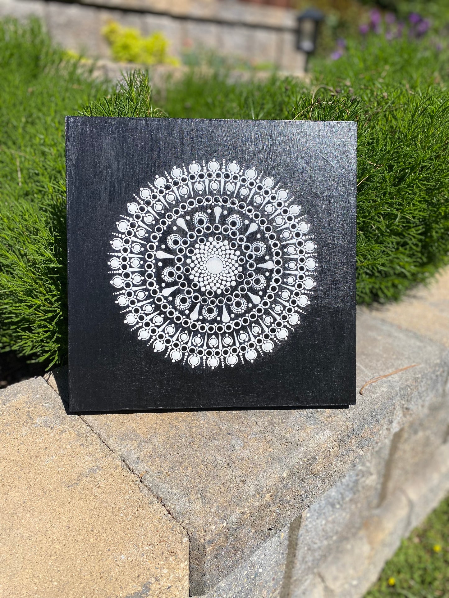 12 inch Dot Mandala on MDF base