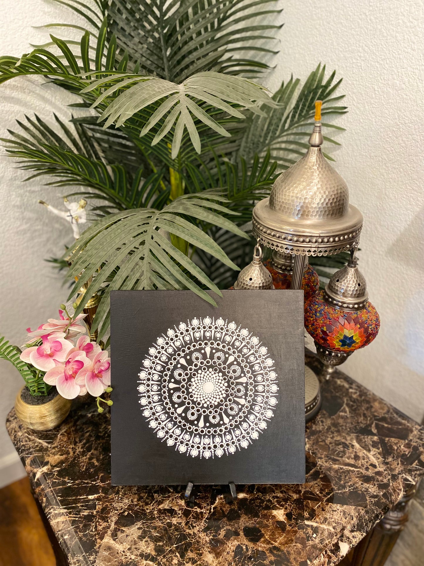 12 inch Dot Mandala on MDF base