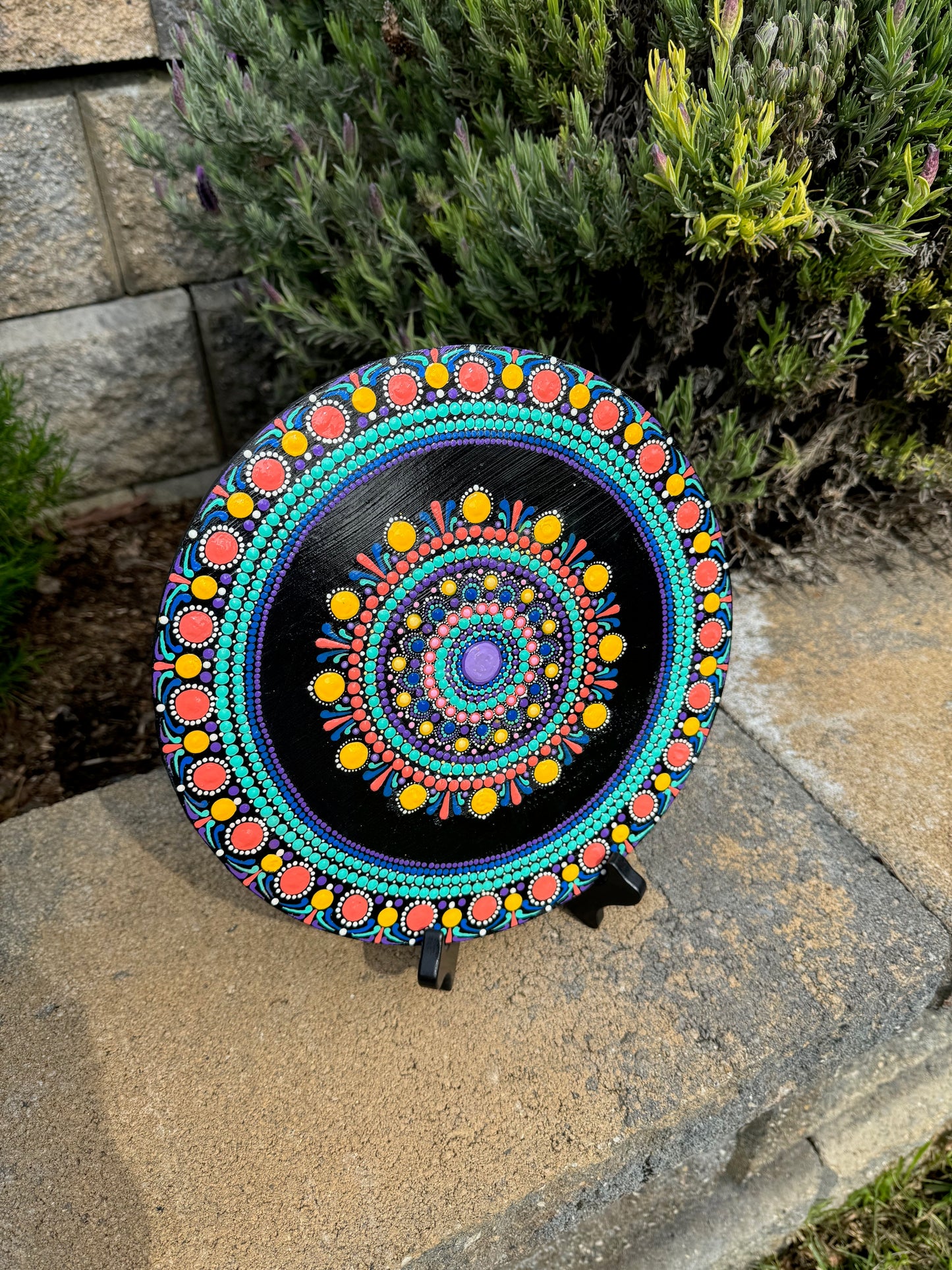 Gorgeous 10 inch Hand Painted Mandala