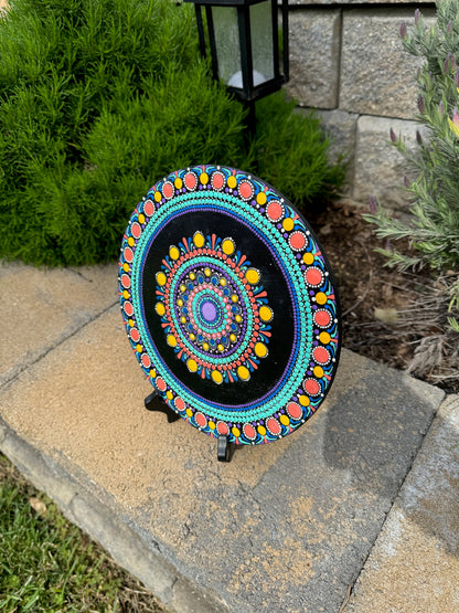 Gorgeous 10 inch Hand Painted Mandala