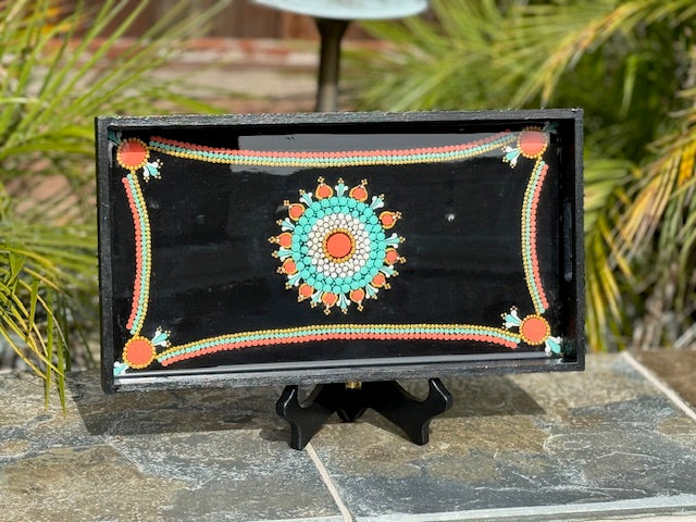 Mandala Resin Glazed Tray