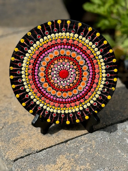 Gorgeous Hand Painted 8 inch Dot Mandala Wall Art