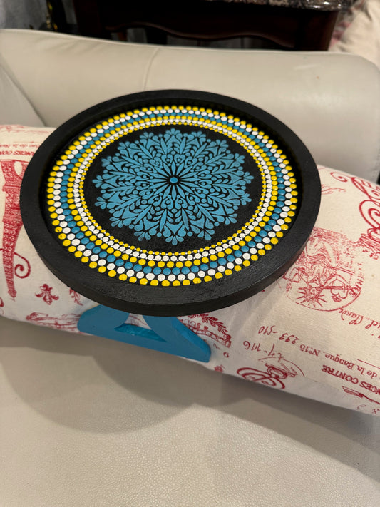 Hand painted  Dot Mandala Sofa Armrest Clip Tray Table