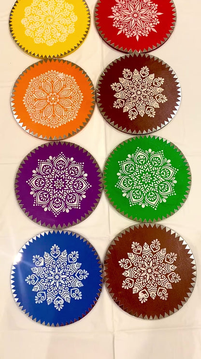 Hand Painted 8 inch Mandala Wall Art (Multiple Options)